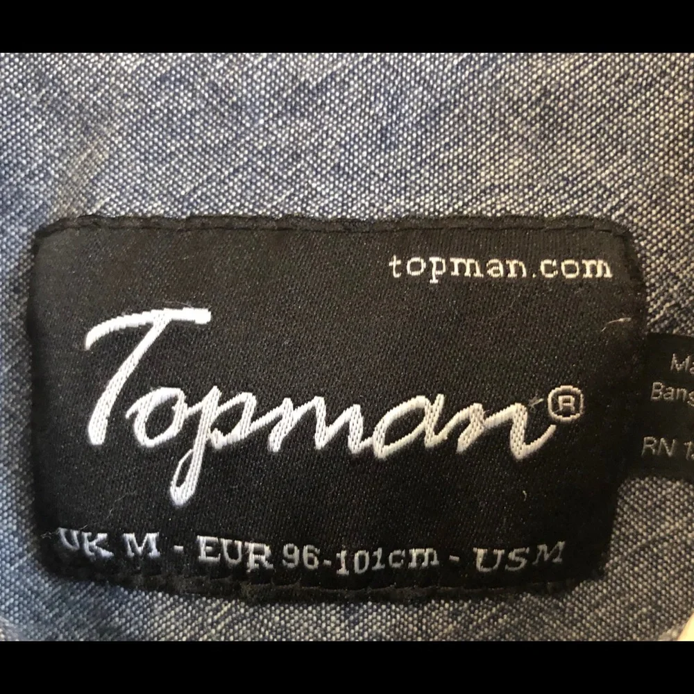 Topman Blue Casual Button Down Shirt - Picture 2 of 3